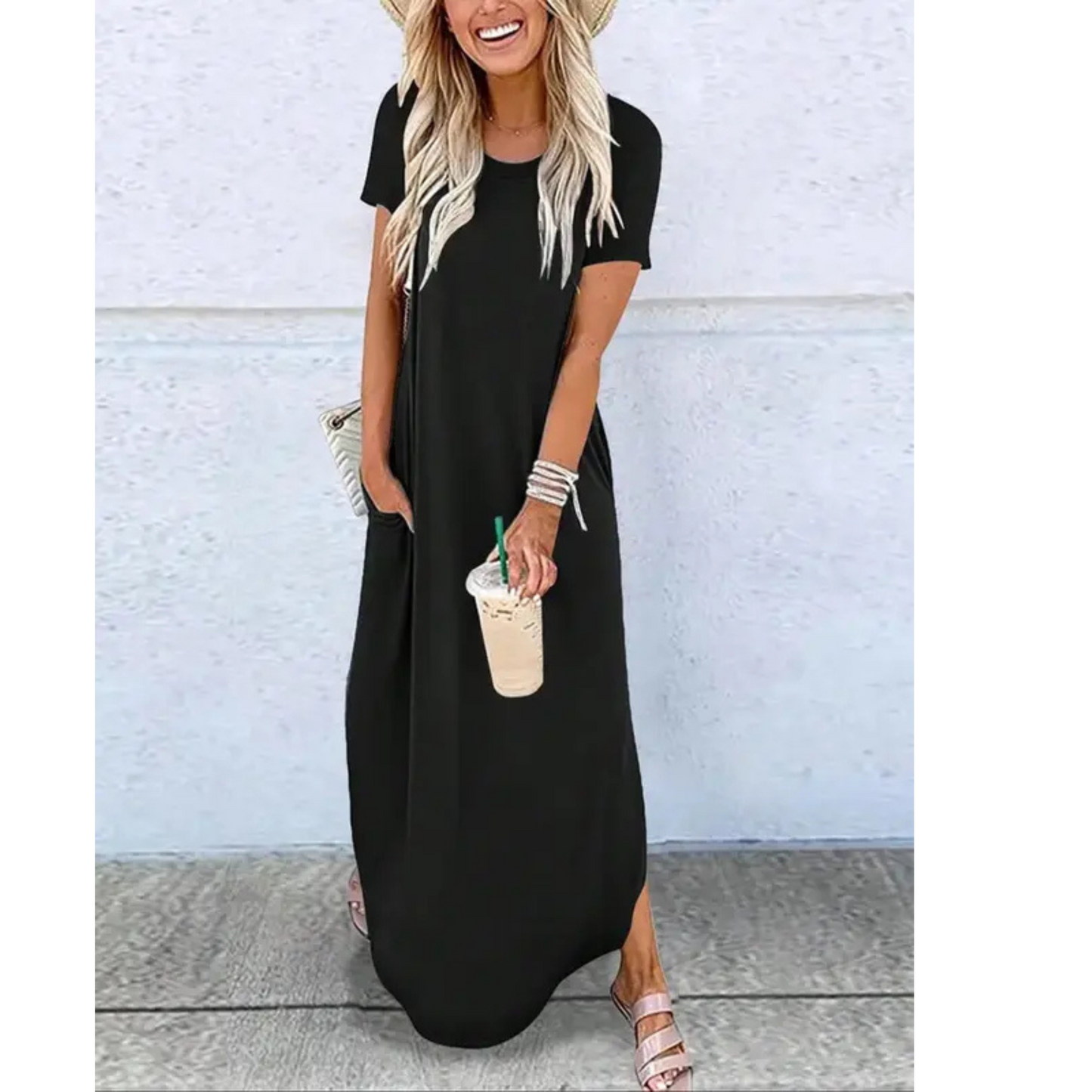 Casual Round Neck Maxi Dress For Women | Arvena