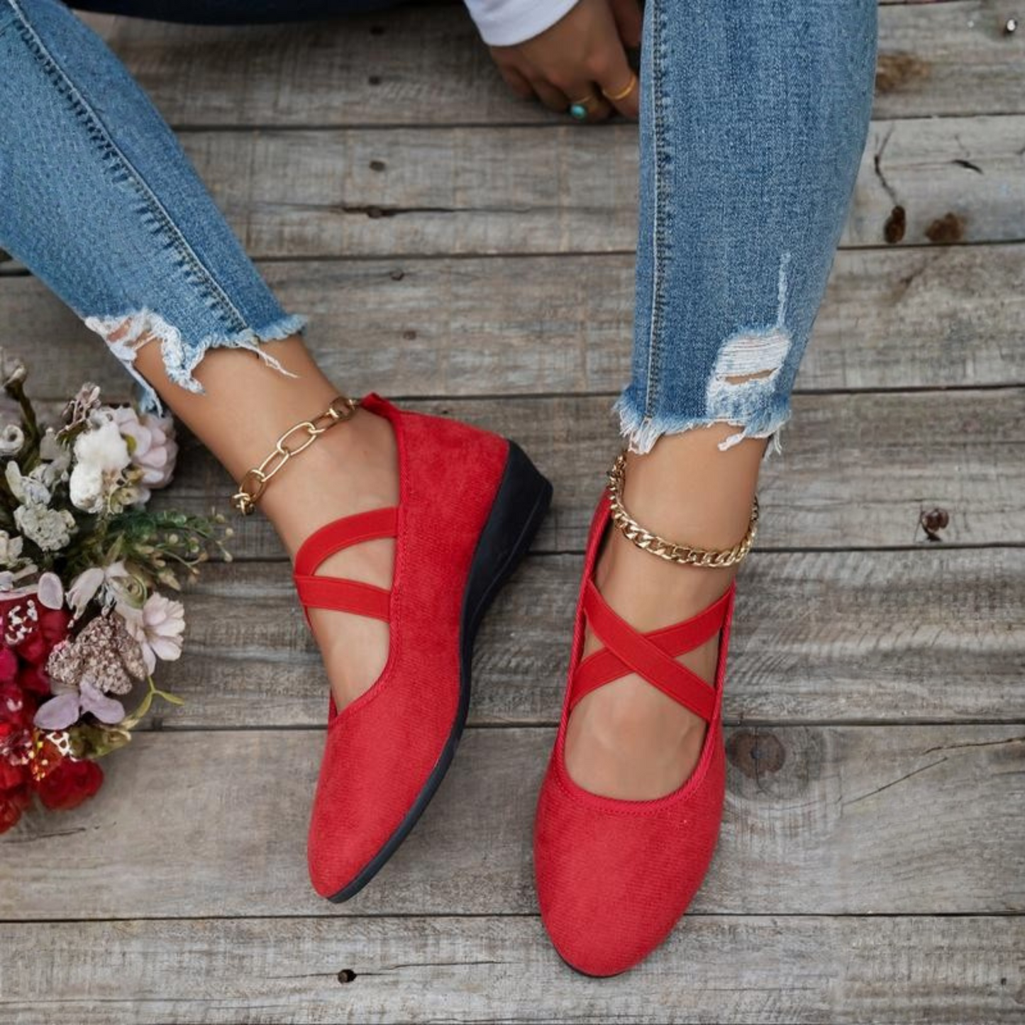 Closed Toe Wedge Ballerina Shoes For Women | Mirelle