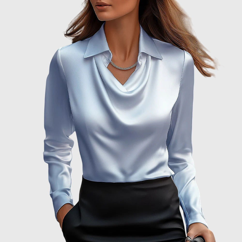 Draped Neck Elegant Blouse For Women | Vivienne