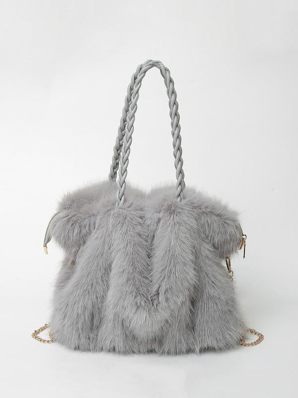 Plush Shoulder Tote Bag For Women | Ellie