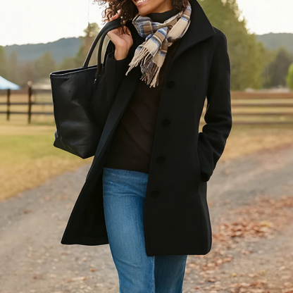 Classic Button Front Heritage Coat For Women | Emilia