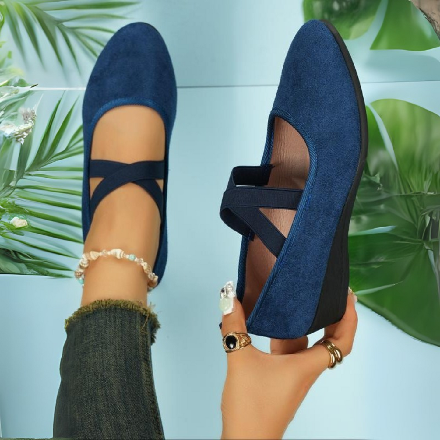 Closed Toe Wedge Ballerina Shoes For Women | Mirelle