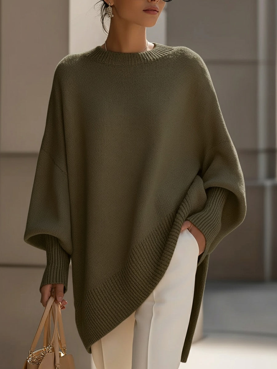 Asymmetric Hem Knit Top for Women | Evelyne