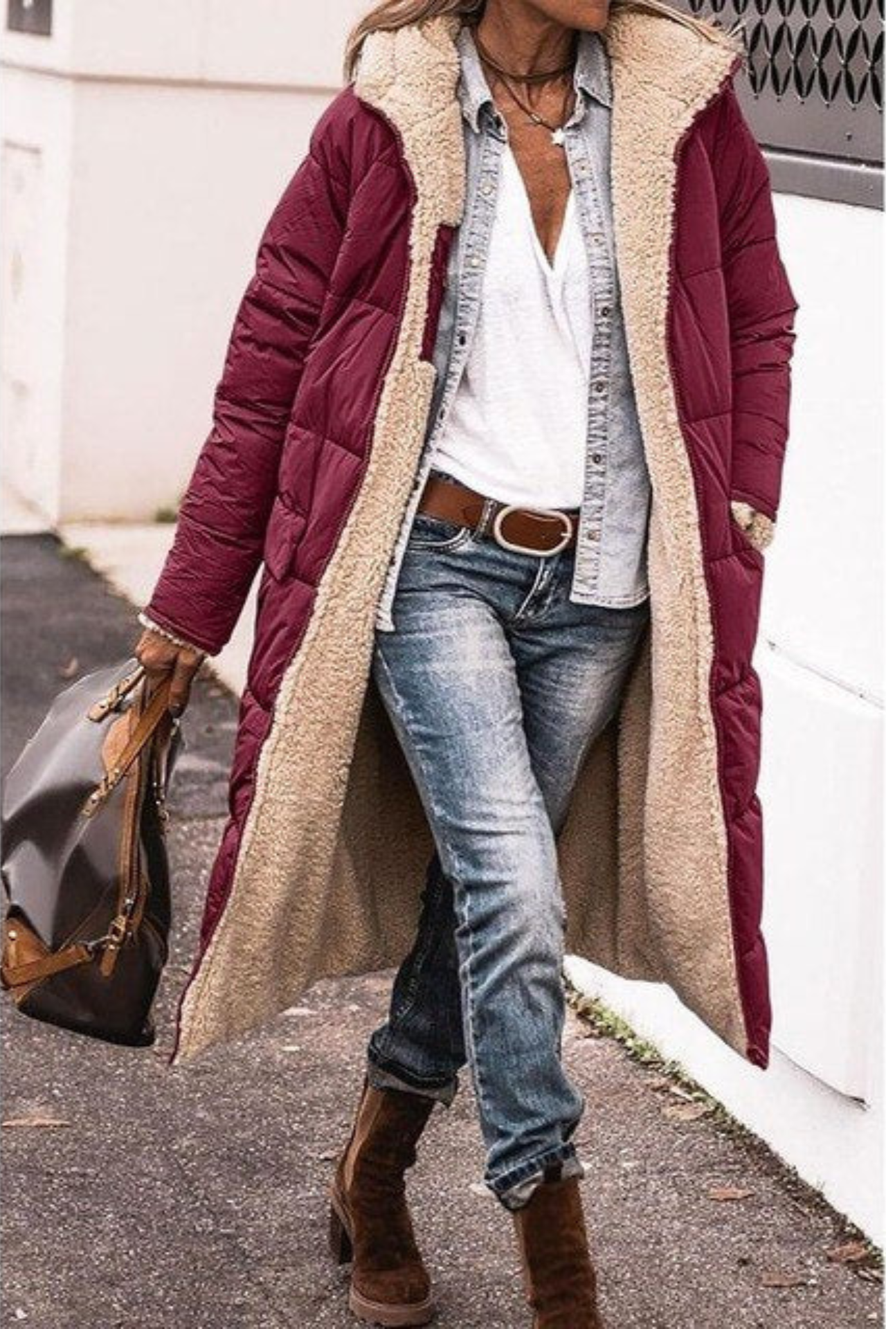Elegant Reversible Long Coat For Women | Elvie