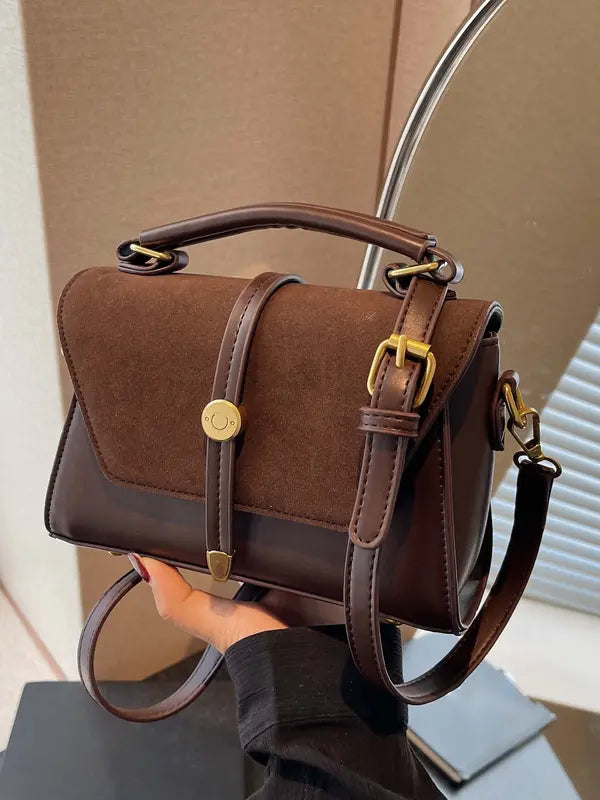 Trendy Contrast Stitching Small Square Shoulder Bag For Women | Liorenna