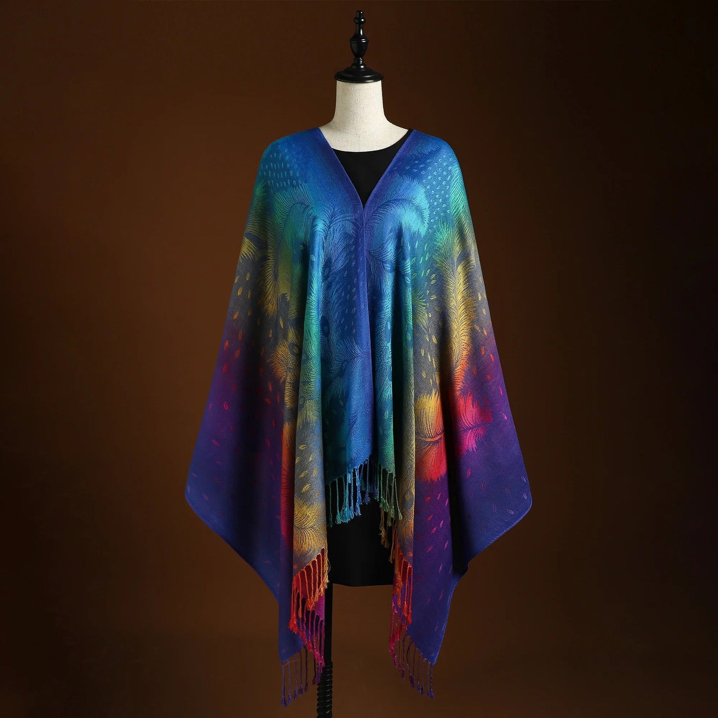 Gradient Fringe Wrap Scarf for Women | Elowen