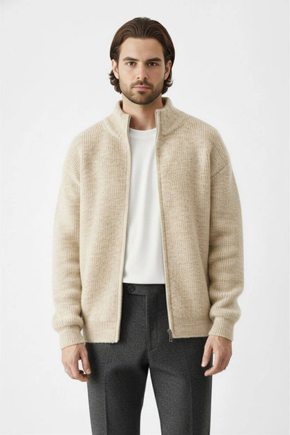 Full Zip Stand Collar Jacket For Men | Darvyn