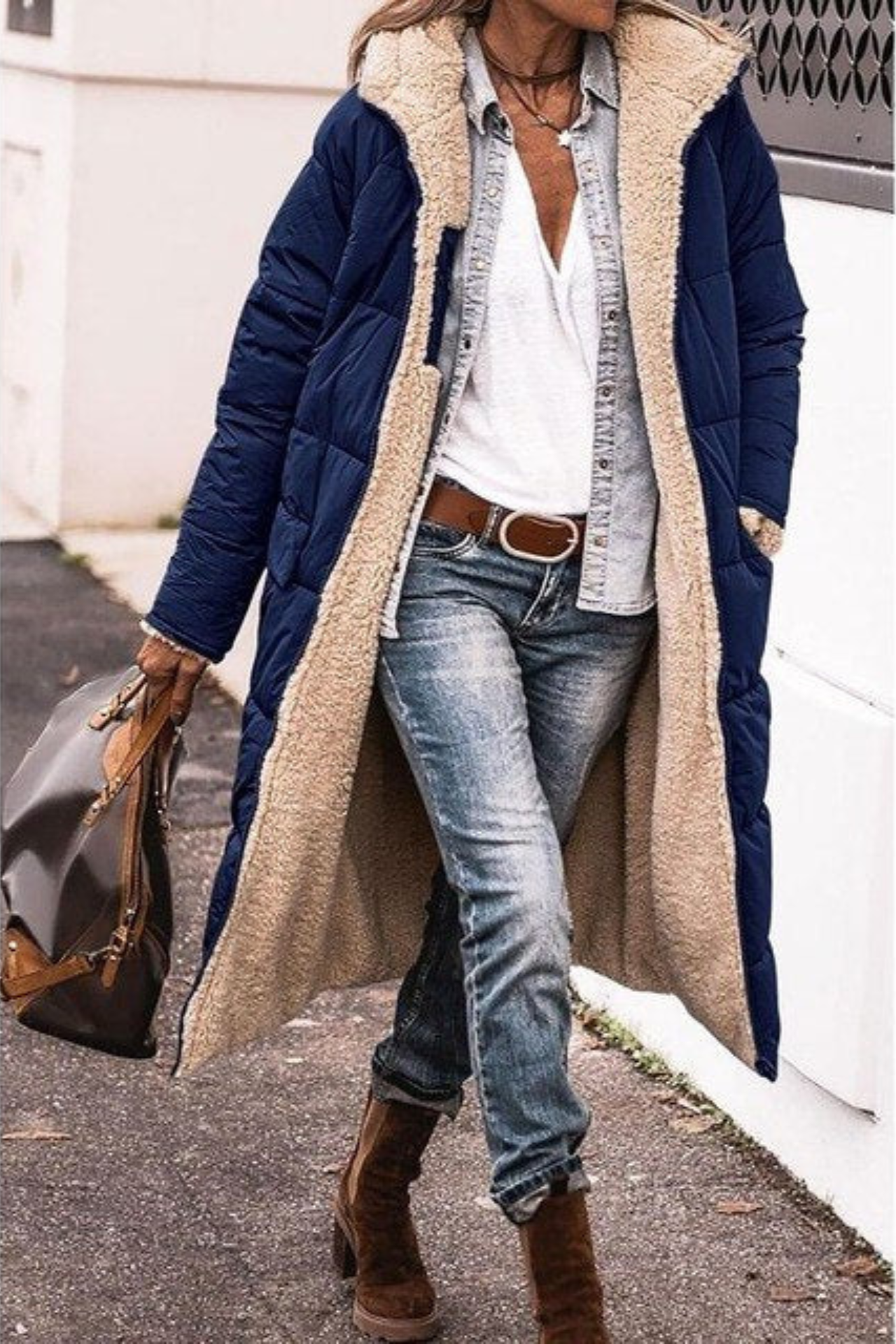 Elegant Reversible Long Coat For Women | Elvie