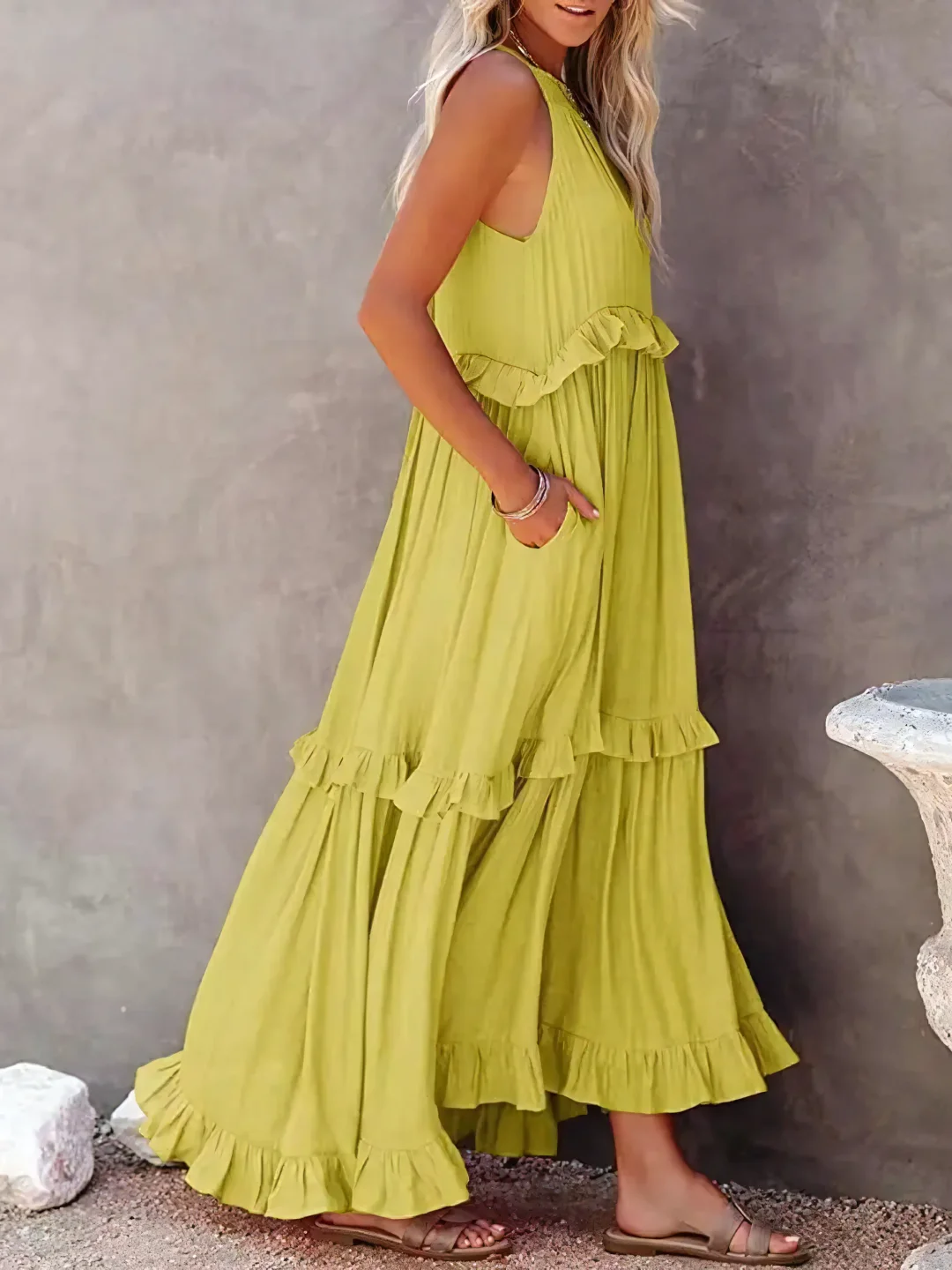 Tiered Ruffle Long Dress For Women | Lara