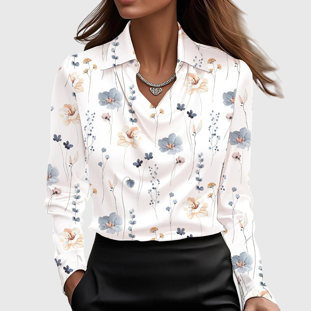 Draped Neck Elegant Blouse For Women | Vivienne