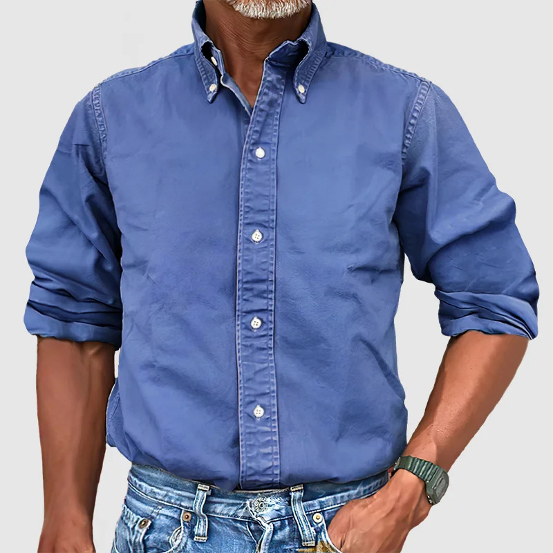 Classic Long Sleeve Button Shirt For Men | Mark
