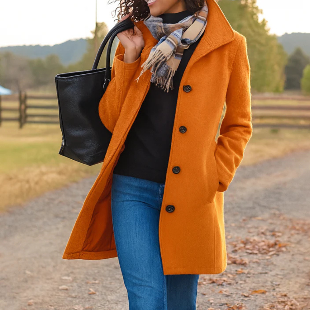 Classic Button Front Heritage Coat For Women | Emilia