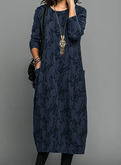 Long Sleeve Printed Midi Dress for Women | Mirella