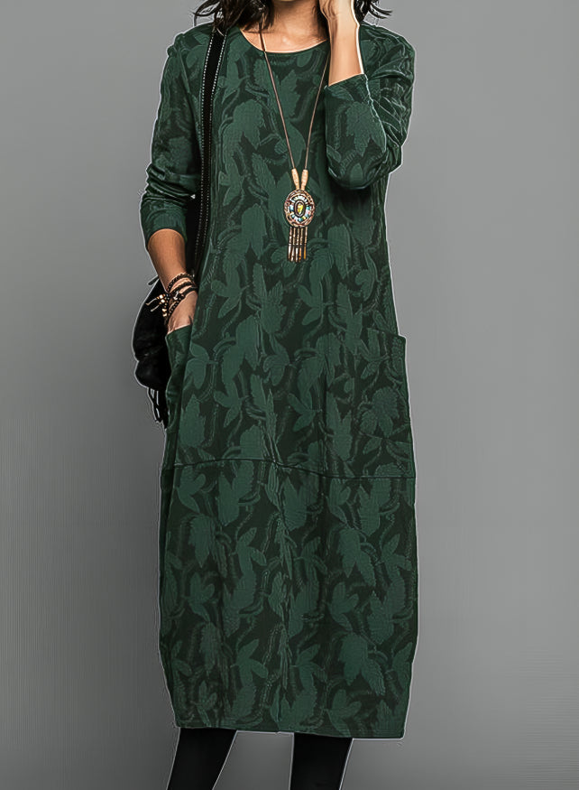 Long Sleeve Printed Midi Dress for Women | Mirella
