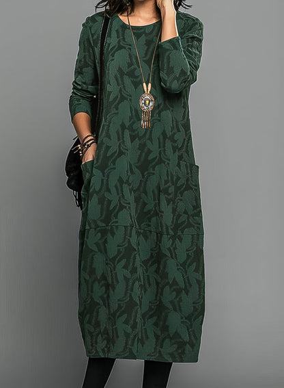 Long Sleeve Printed Midi Dress for Women | Mirella