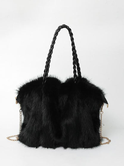 Plush Shoulder Tote Bag For Women | Ellie