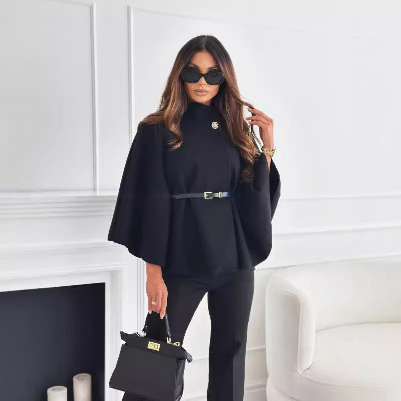 Butterfly Sleeve Belted Jacket For Women | Janine