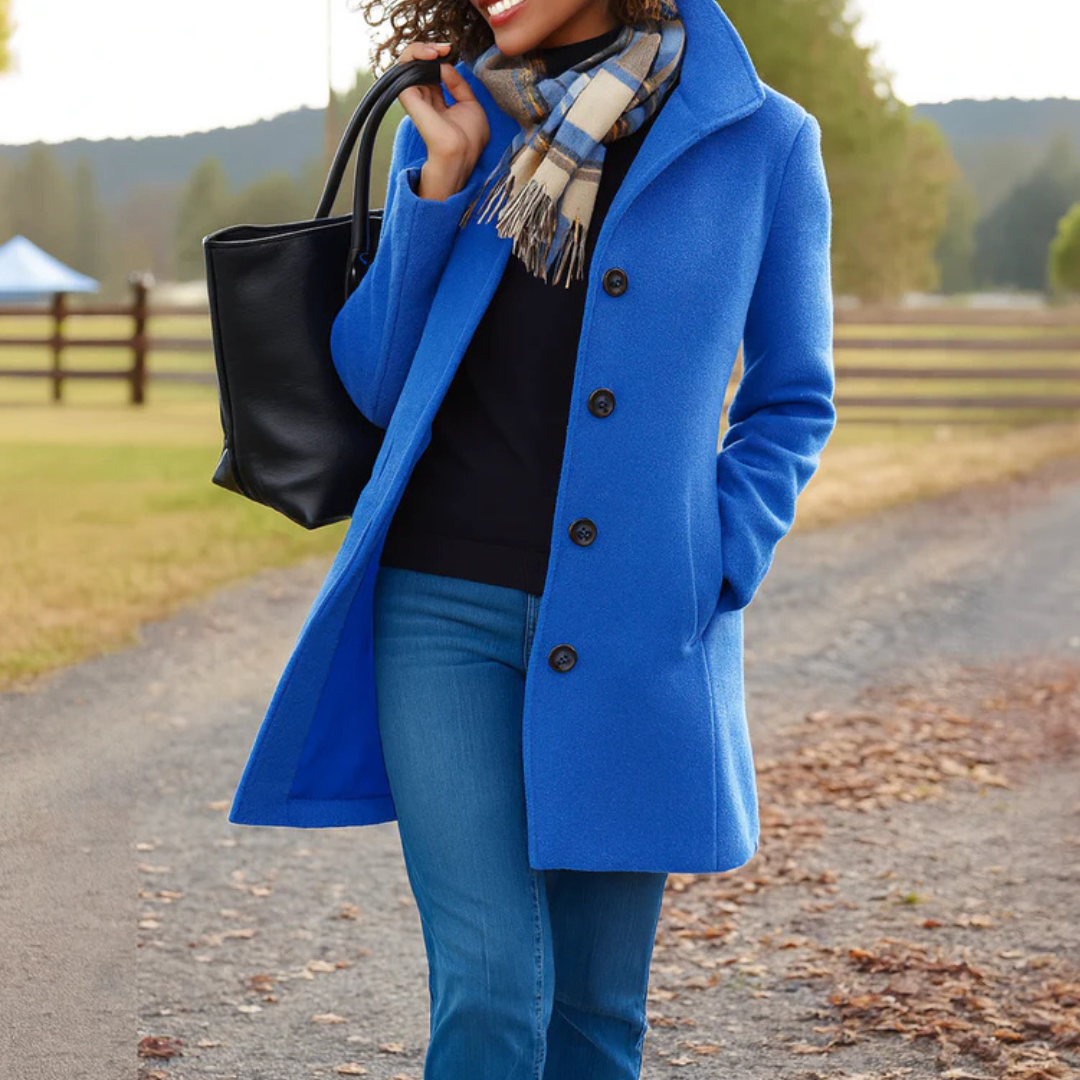 Classic Button Front Heritage Coat For Women | Emilia