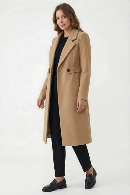 Long Tailored Double Breasted Coat For Women | Arlena