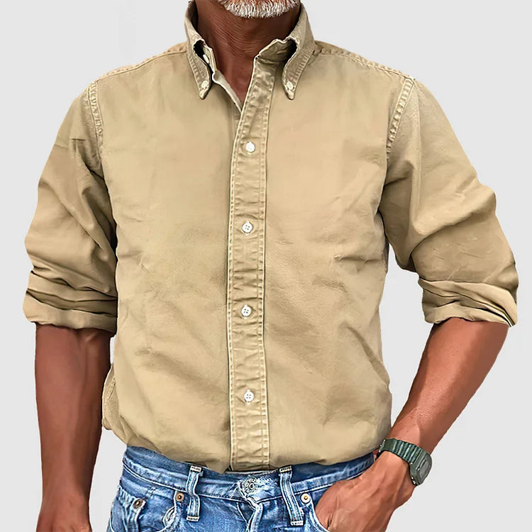 Classic Long Sleeve Button Shirt For Men | Mark