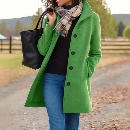 Classic Button Front Heritage Coat For Women | Emilia