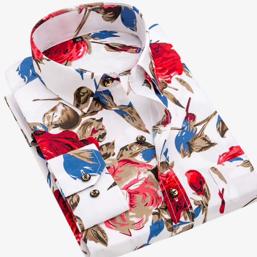 Nautical Print Long Sleeve Shirt For Men | Marcellin