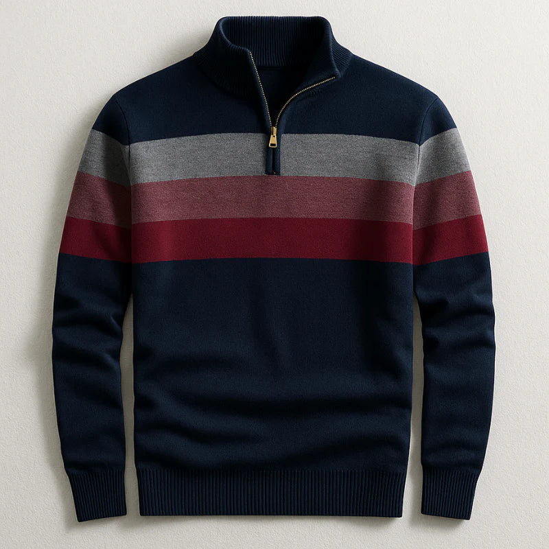 Stripe Quarter-Zip Sweater For Men | Ronan