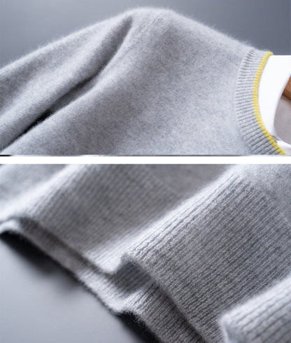 Contrast Trim Crew Neck Sweater for Men | Hartley