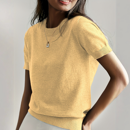 Casual Short Sleeve Crew Neck Top For Women | Alverine