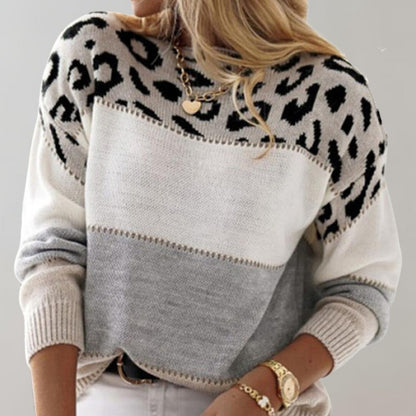 Leopard Colour-Block Sweater for Women | Selene