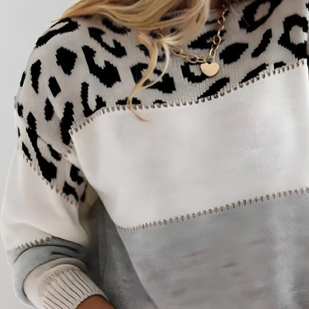 Leopard Colour-Block Sweater for Women | Selene