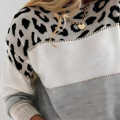 Leopard Colour-Block Sweater for Women | Selene