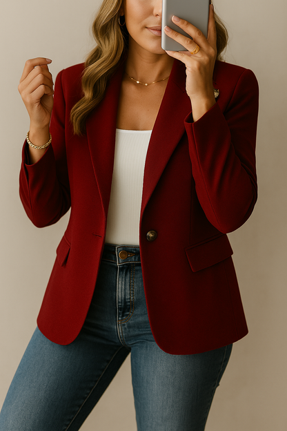 Single Button Tailored Blazer for Women | Amara