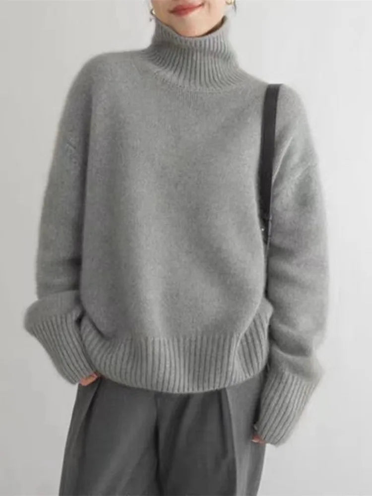 High Neck Knit Sweater For Women | Seraphina