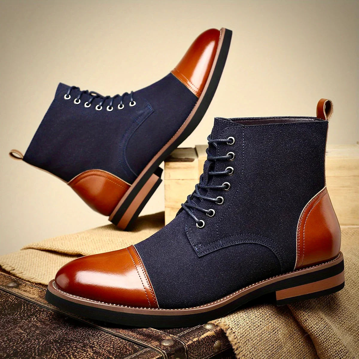 Oxford Style Lace Up Boots For Men | Harrington