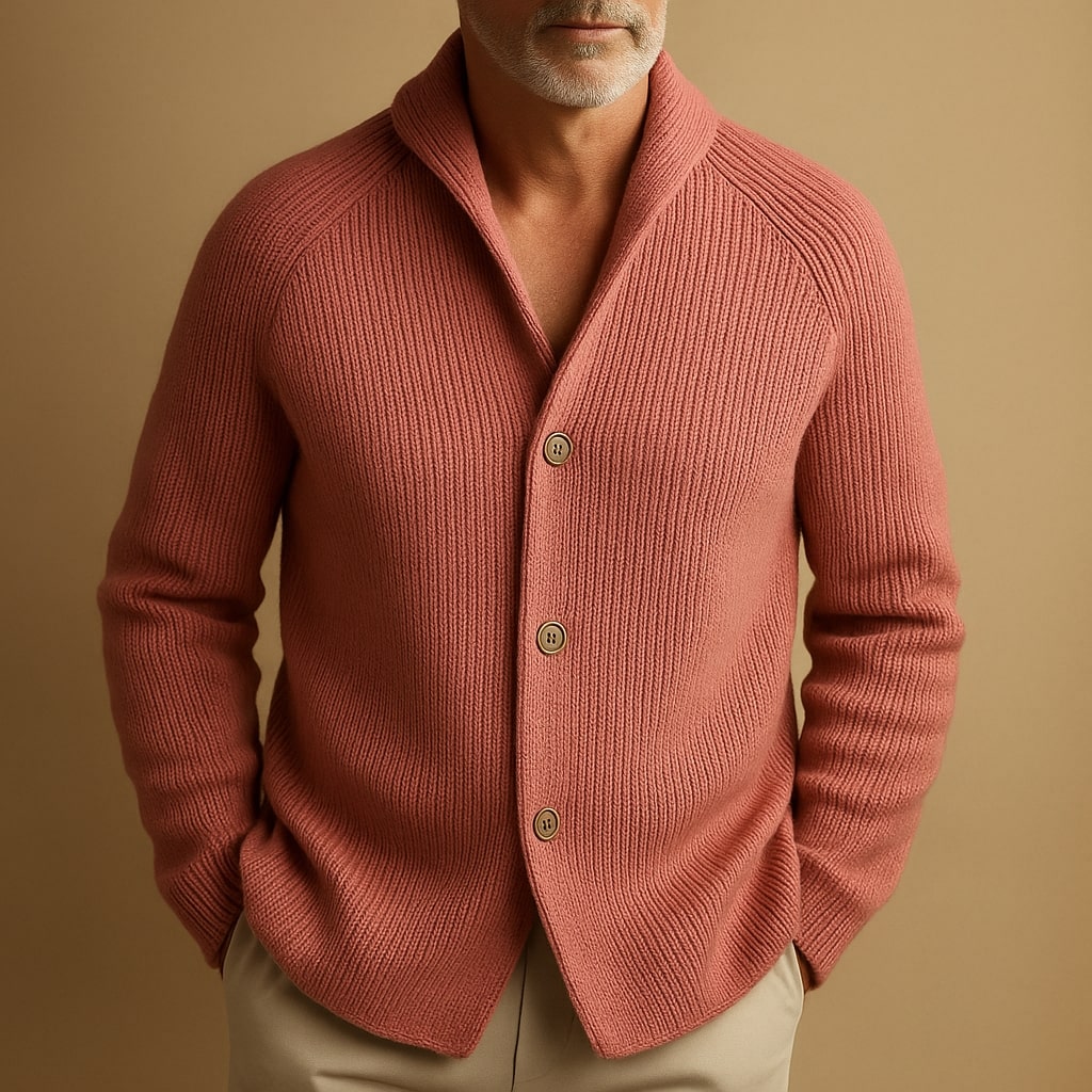 Button Front Lightweight Cardigan For Men | Harren