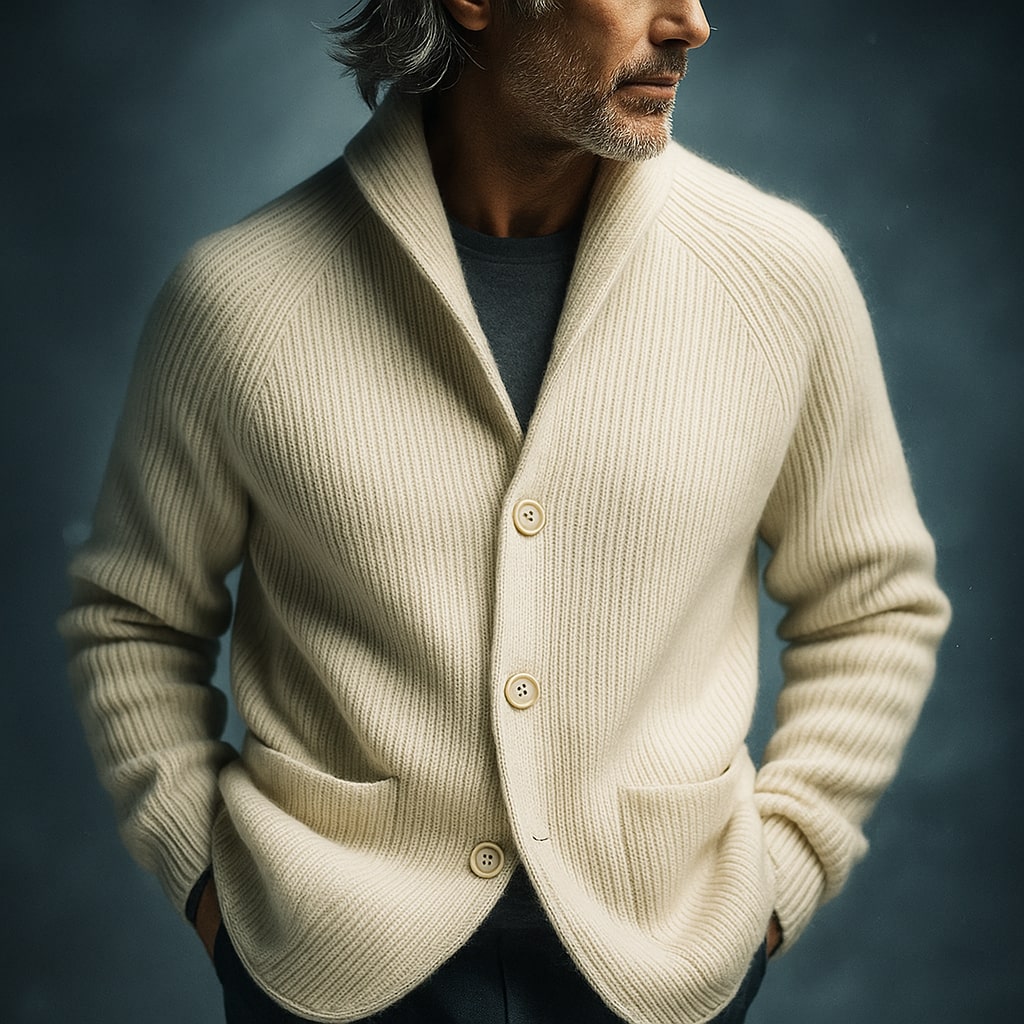 Button Front Lightweight Cardigan For Men | Harren
