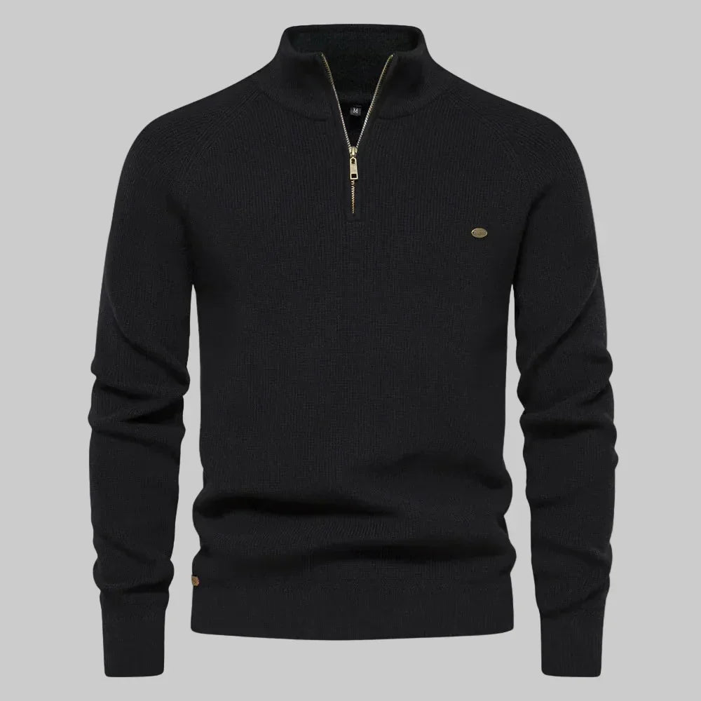 Half Zip Stand Collar Sweater For Men | Gerald