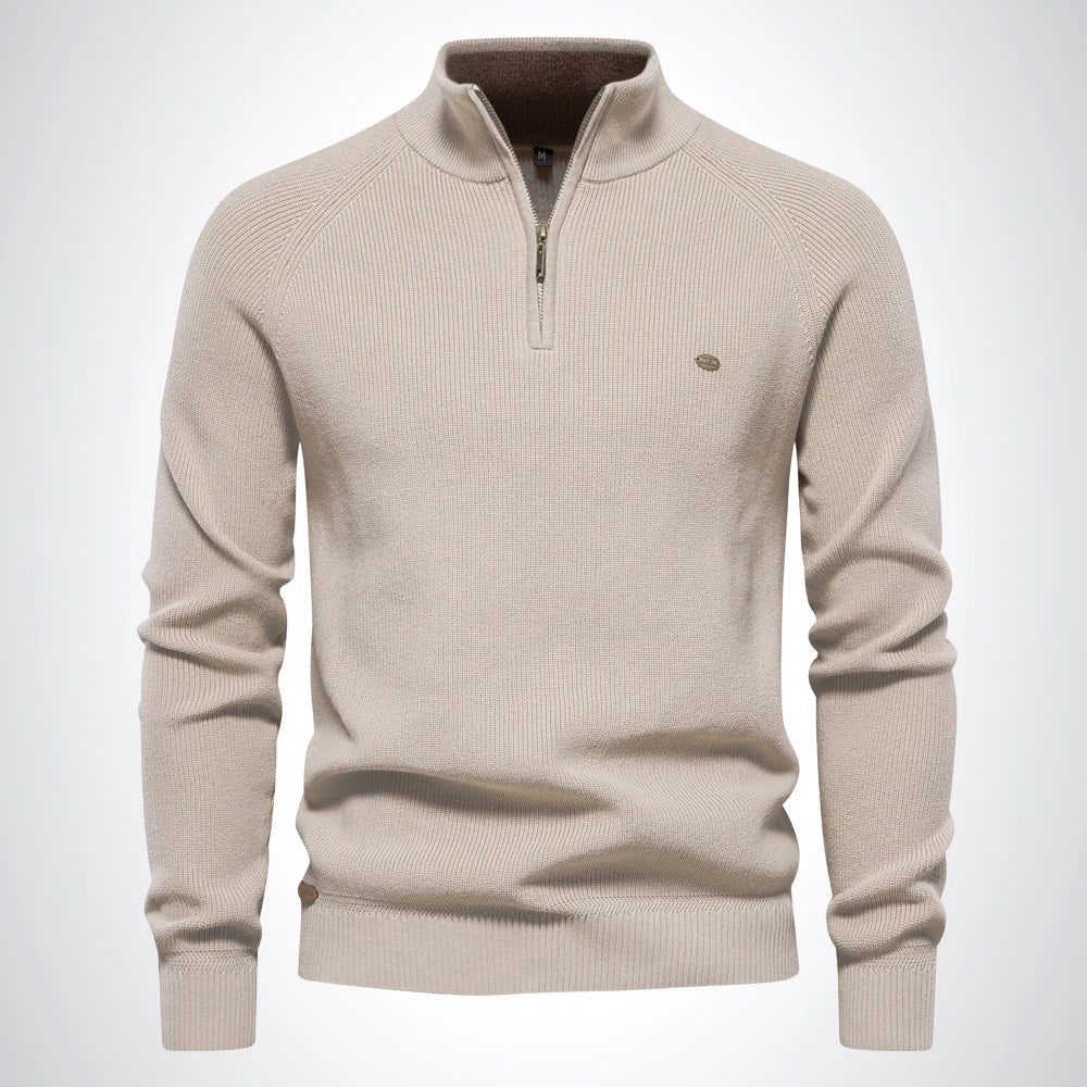 Half Zip Stand Collar Sweater For Men | Gerald