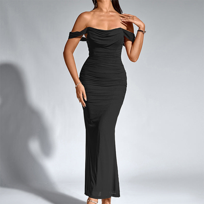 Elegant Off Shoulder Backless Mermaid Long Dress For Women | Calantha