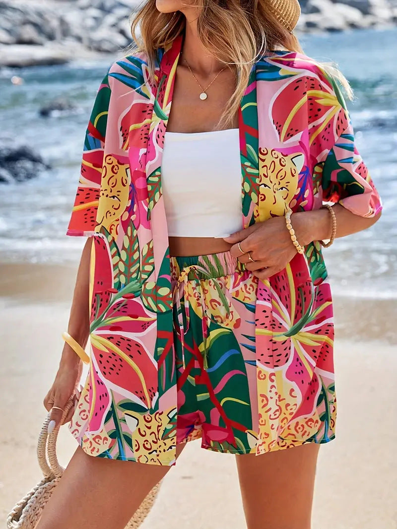 Floral Top And Shorts Set For Women | Roselisse