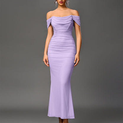 Elegant Off Shoulder Backless Mermaid Long Dress For Women | Calantha