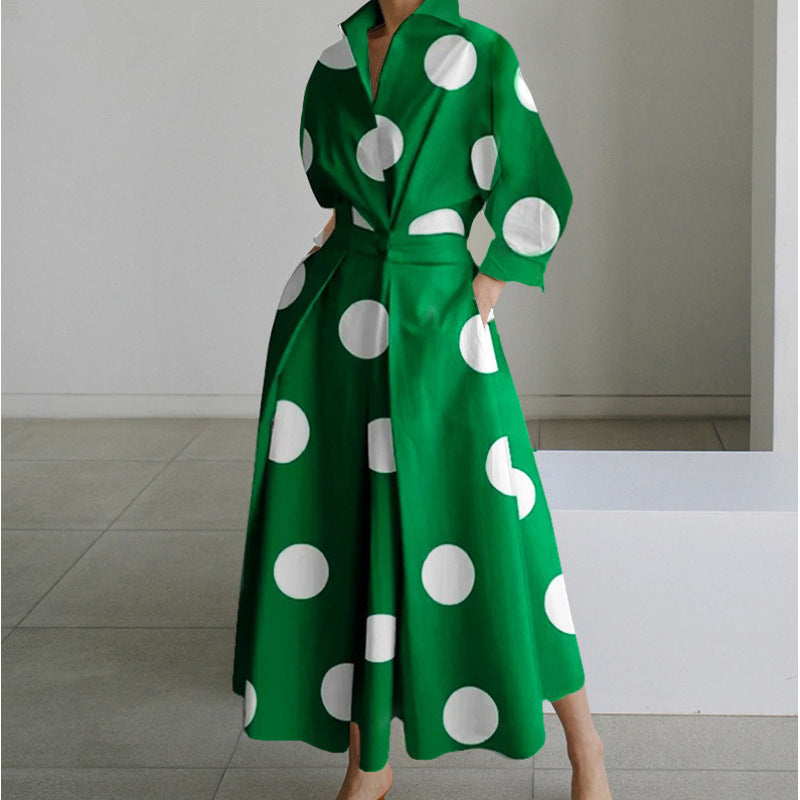 Elegant Front Wrap Collared Dress For Women | Seralune