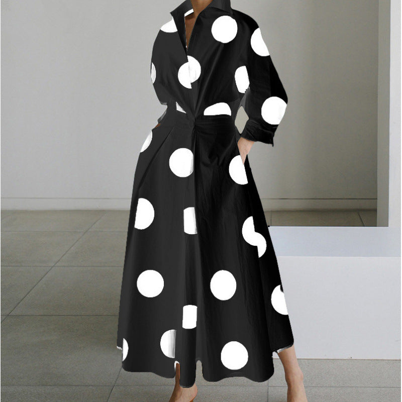 Elegant Front Wrap Collared Dress For Women | Seralune