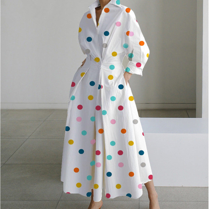 Elegant Front Wrap Collared Dress For Women | Seralune