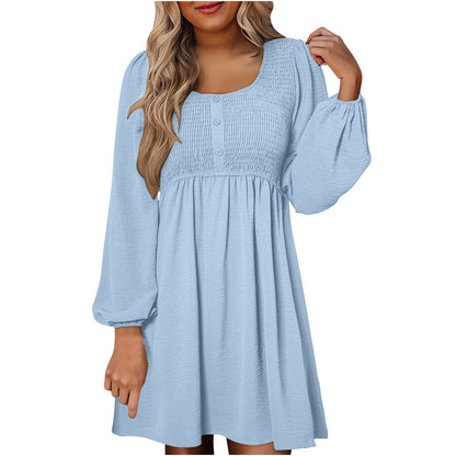 Casual Smocked Empire Waist A Line Dress For Women | Clarimelle