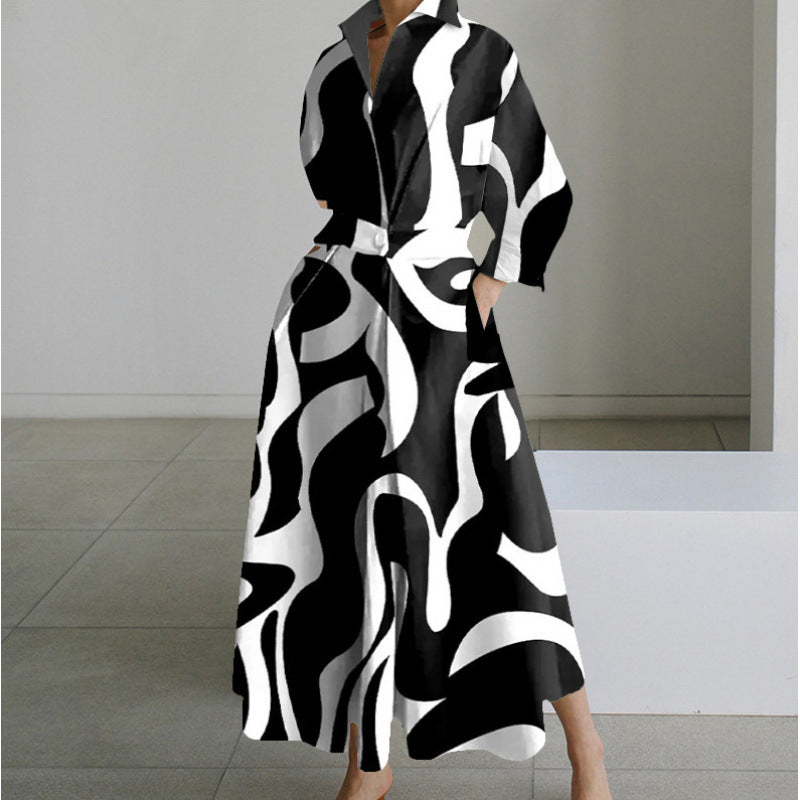 Elegant Front Wrap Collared Dress For Women | Seralune