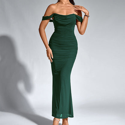 Elegant Off Shoulder Backless Mermaid Long Dress For Women | Calantha