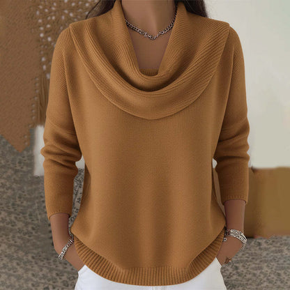 Draped Cowl Neck Sweater For Women | Elara