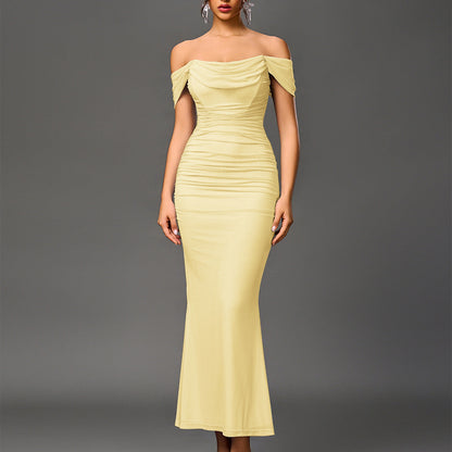 Elegant Off Shoulder Backless Mermaid Long Dress For Women | Calantha